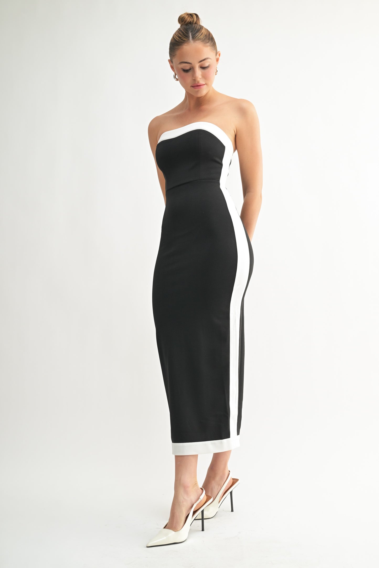 Luxe Contrast Midi Dress