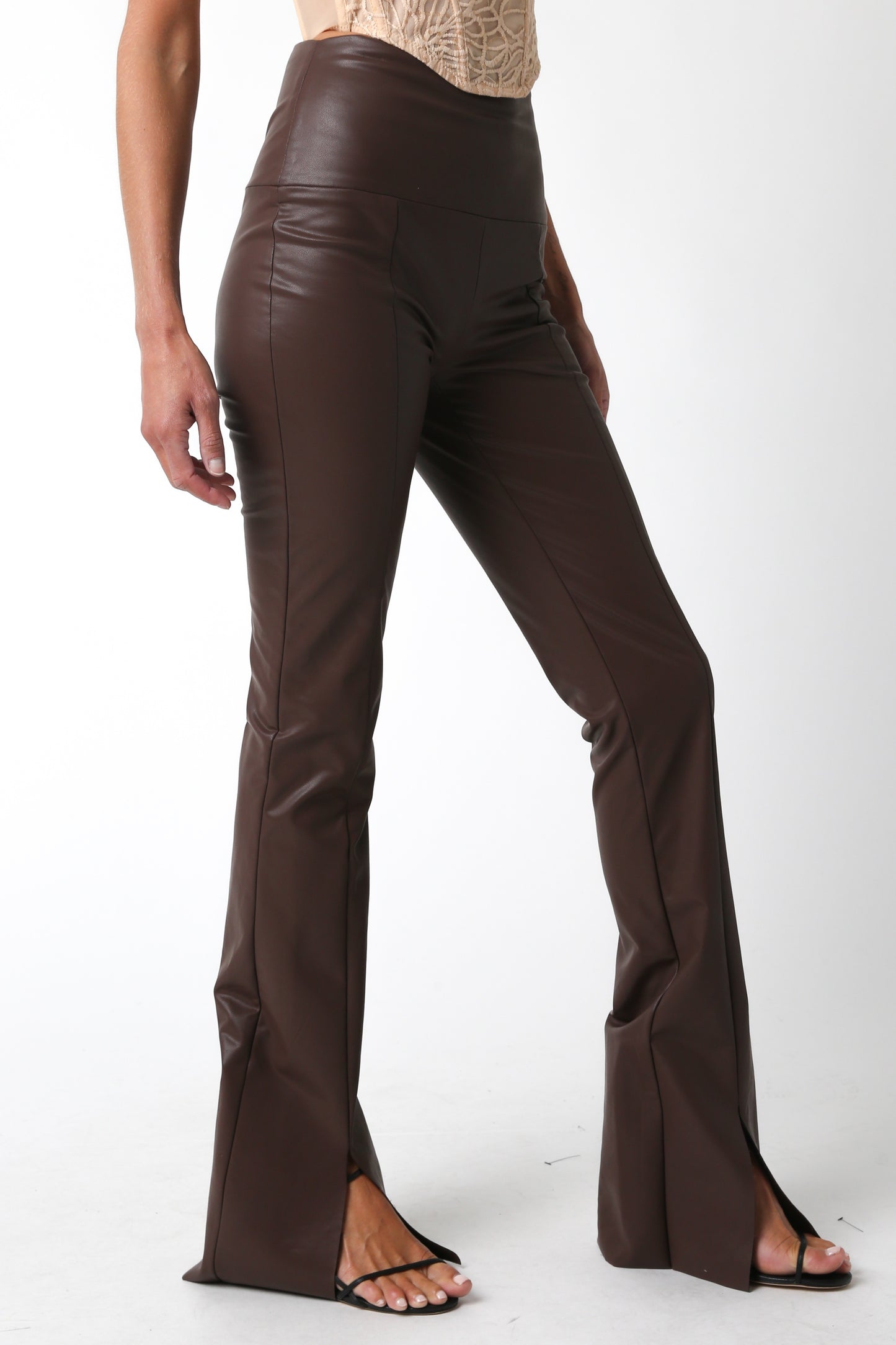 Copper Glide Leather Pants