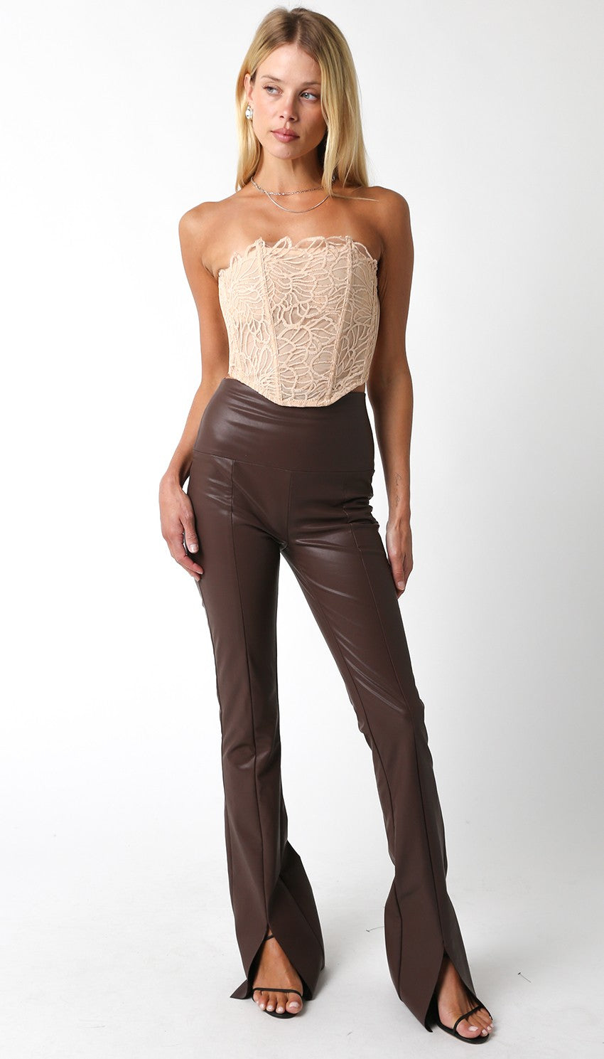 Copper Glide Leather Pants