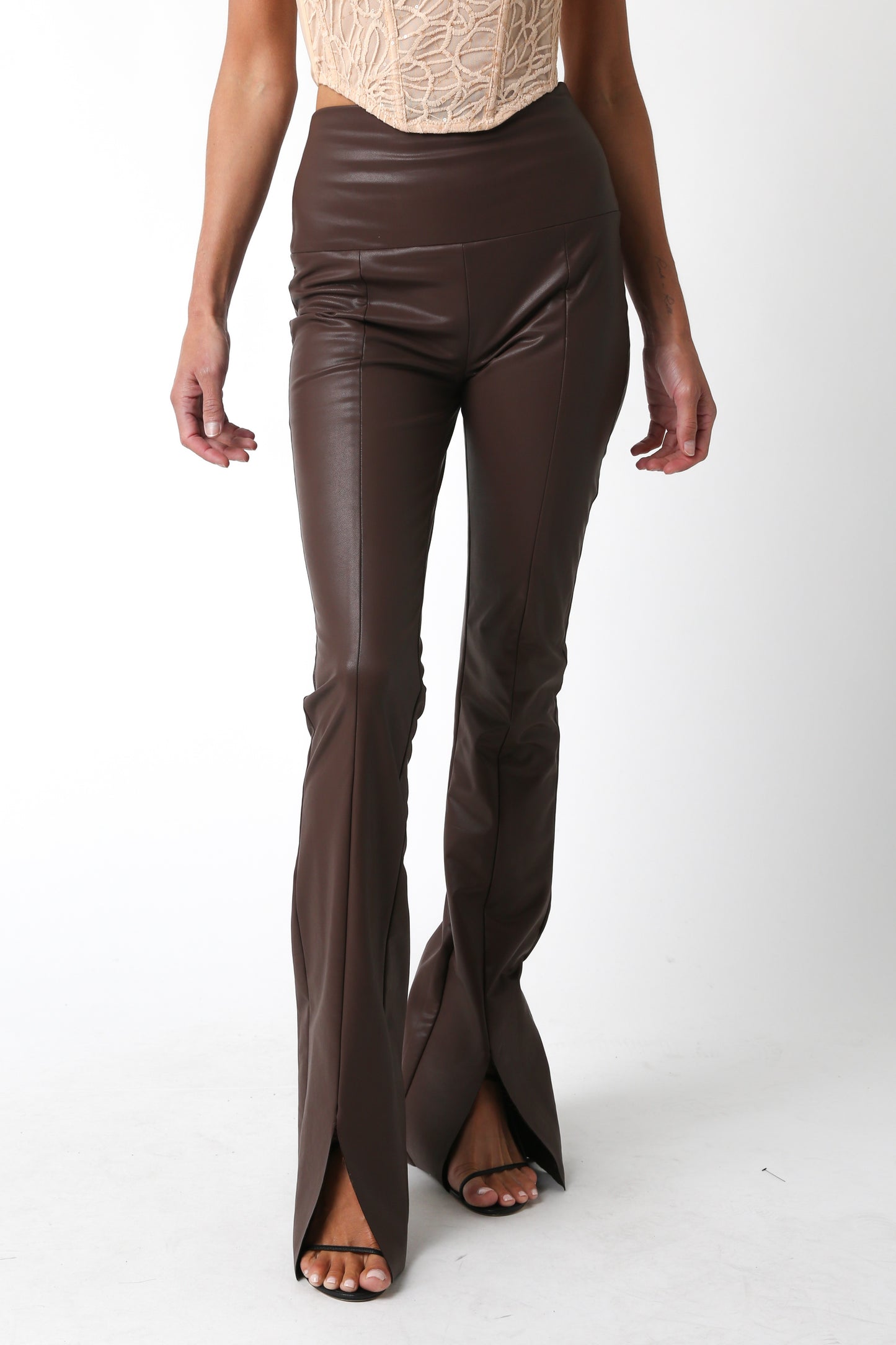 Copper Glide Leather Pants