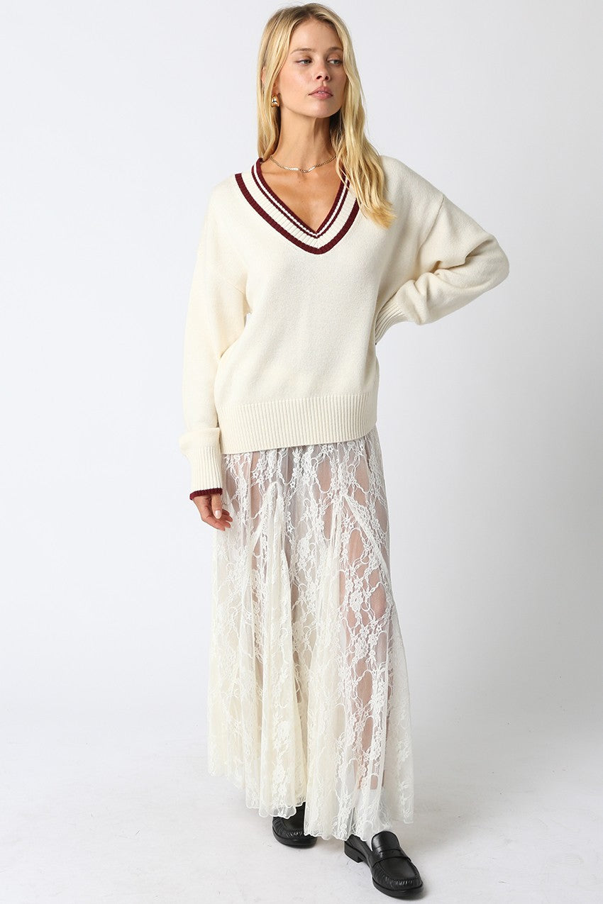 Laced in Time Maxi Skirt