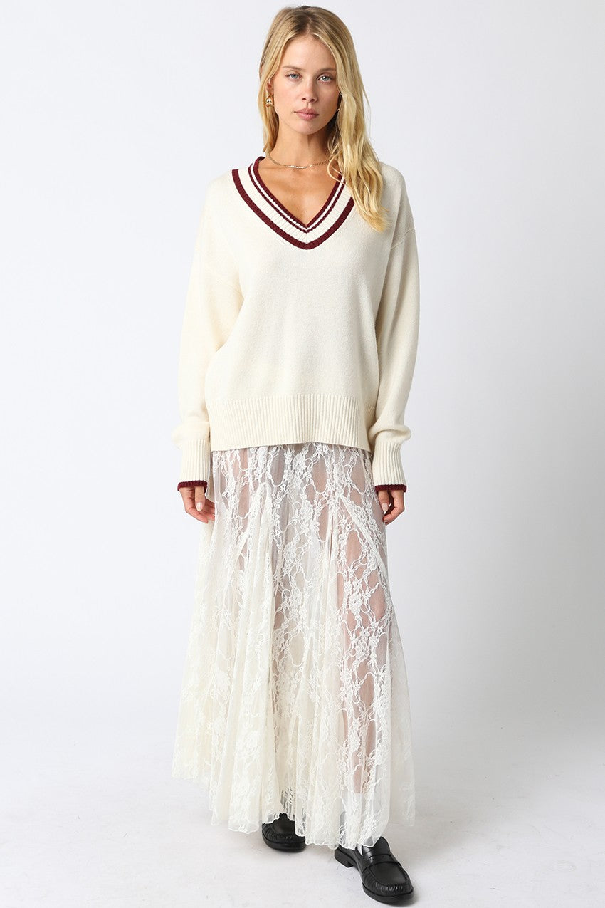 Laced in Time Maxi Skirt