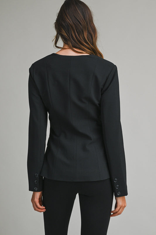 Sculpted Form Blazer Top