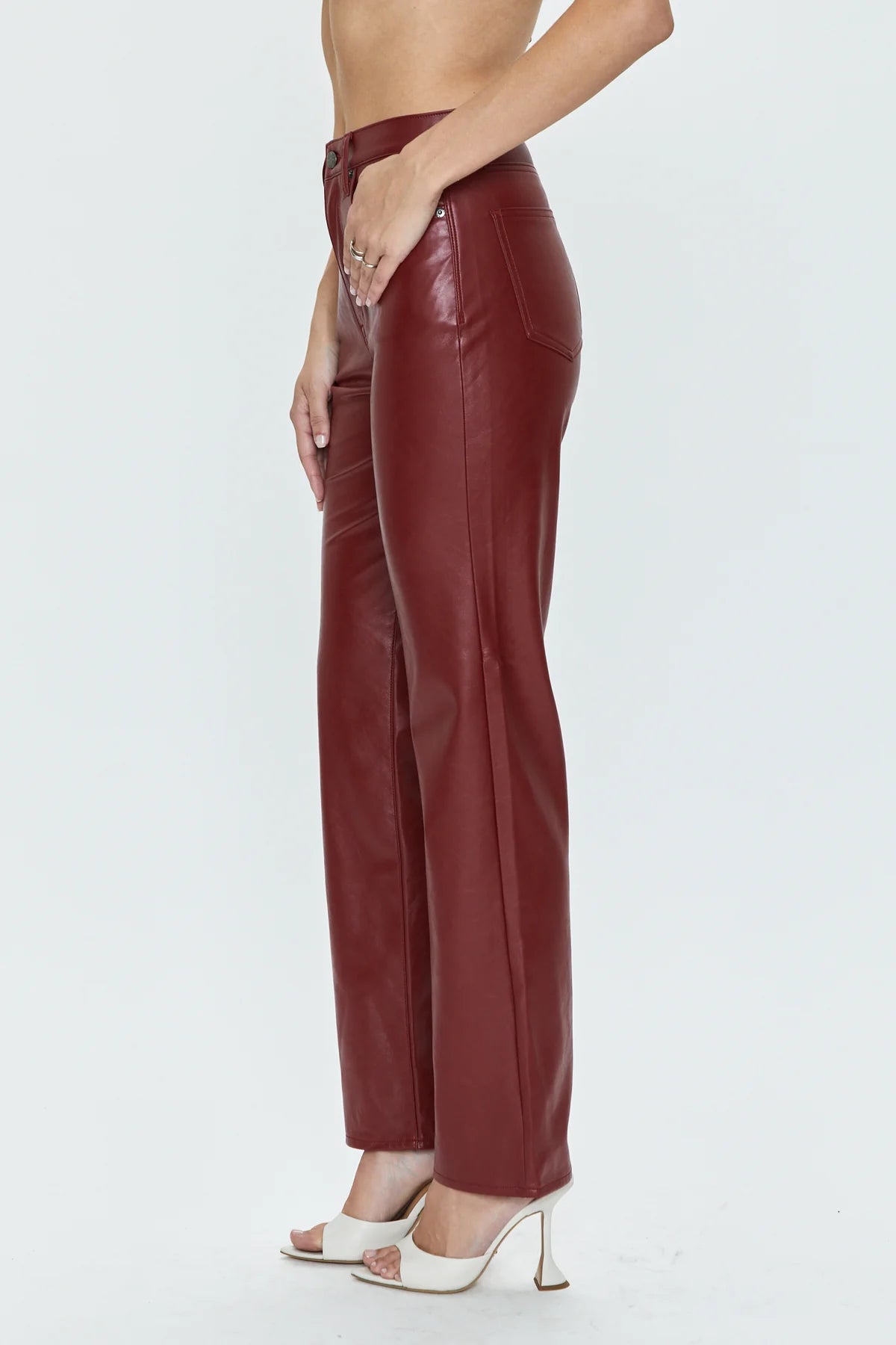 Cassie Super High Rise Straight-Carmine