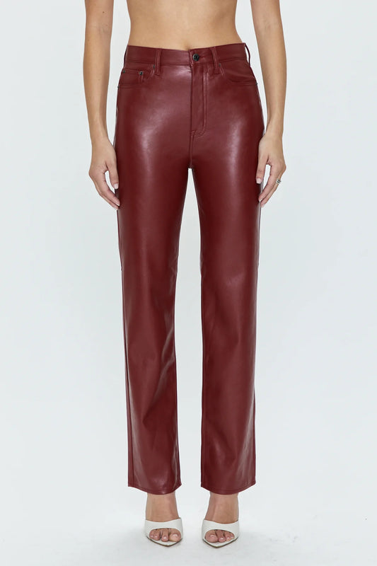 Cassie Super High Rise Straight-Carmine