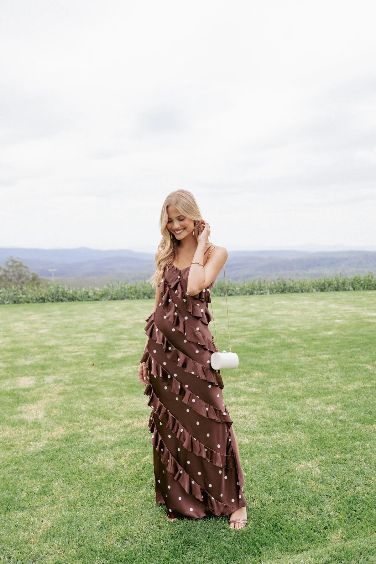 Ciao Satin Ruffle Maxi