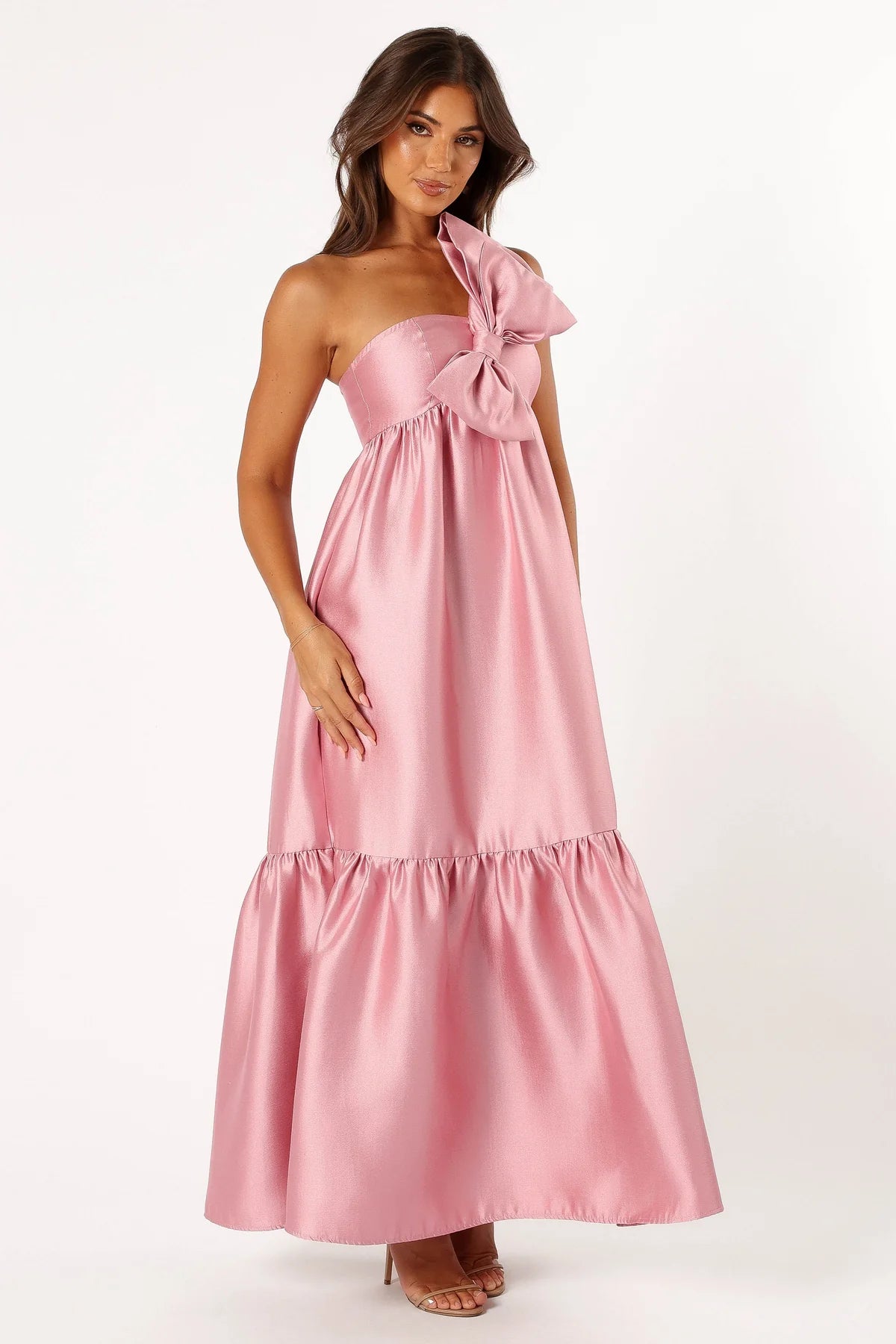 betina bow front maxi dress Petal & Pup Women's Shoe Size:15 colour:ambra-mini-dress-linen-dsty-rse-pk13 detachable bow White Lace-Trim Mini Cover-Up