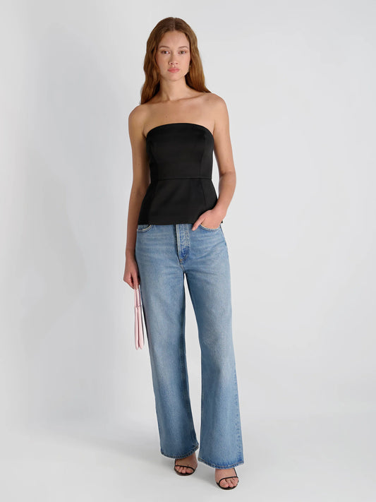 York Satin Peplum Top