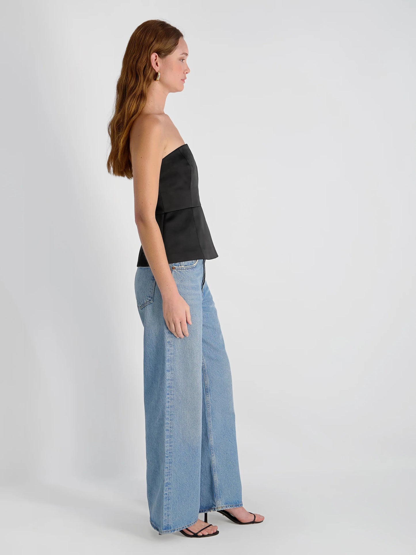 York Satin Peplum Top