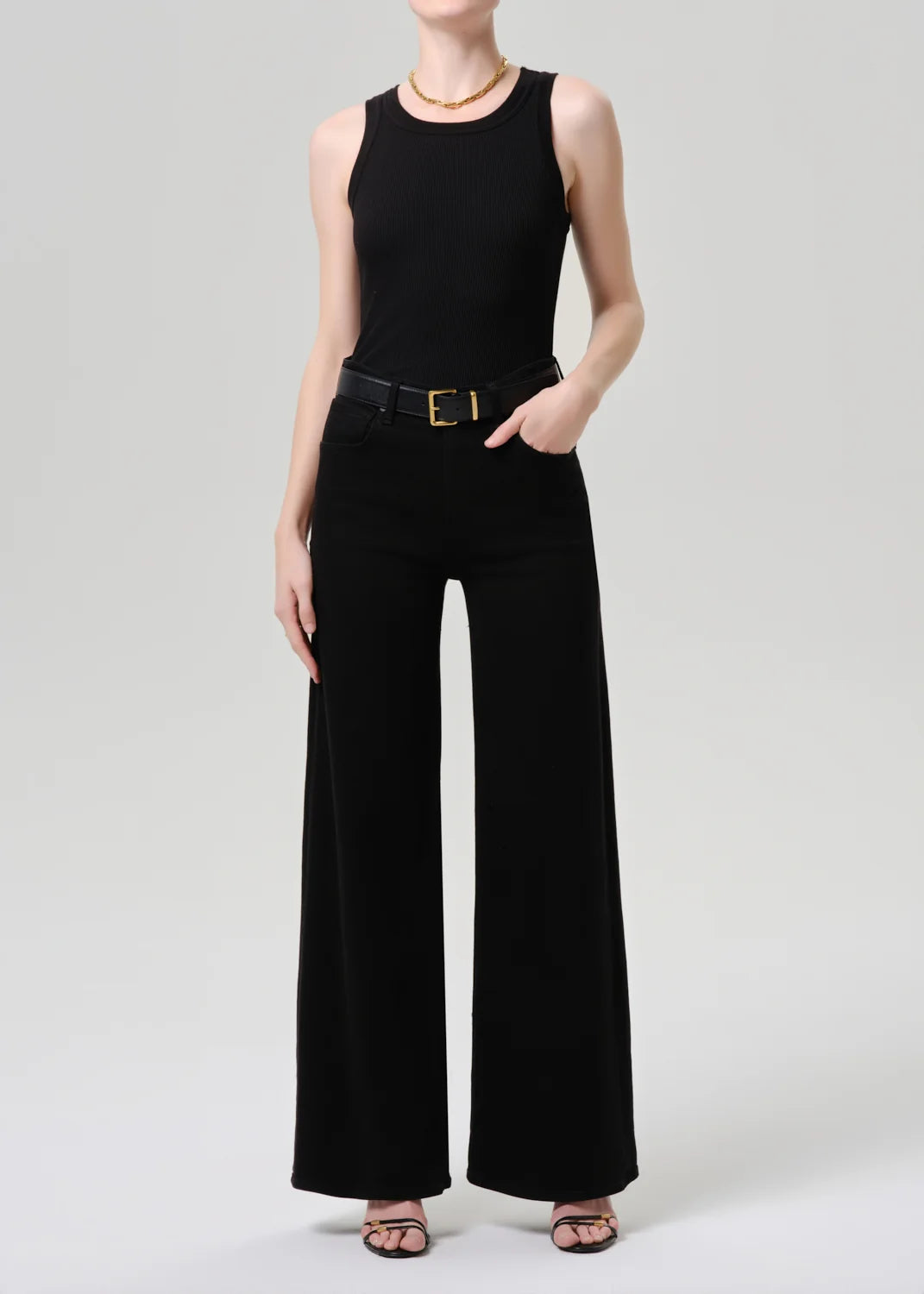 Lyra Long Wide Leg - Plush Black