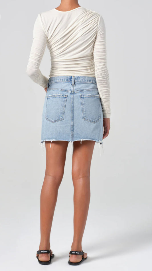 V Waist Mini Skirt- Force