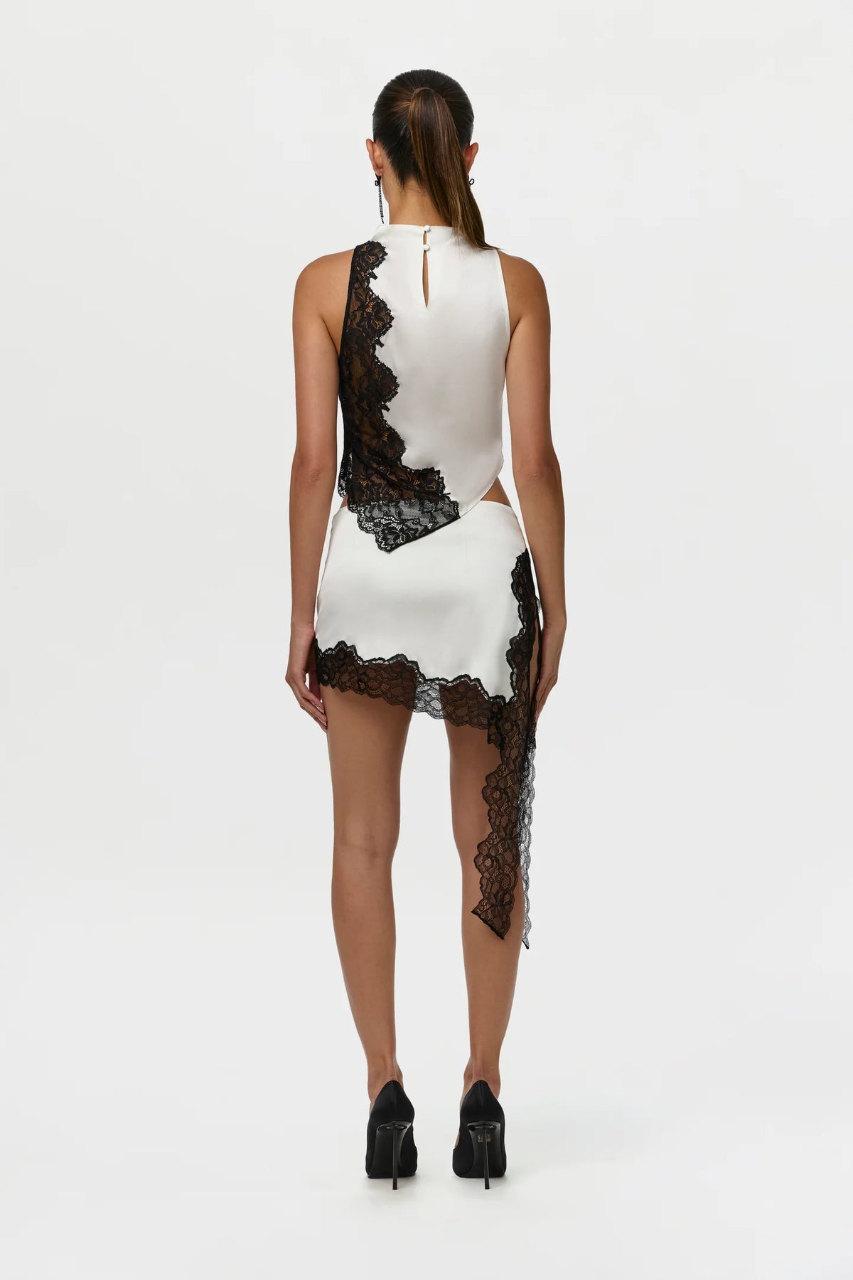 Silk Lace Asymmetric Top