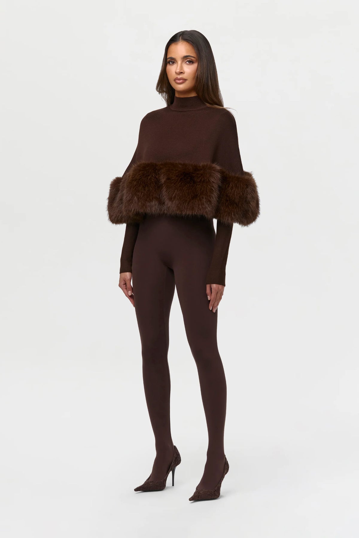 Knit Fur Turtleneck