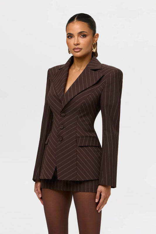 Wide Pinstripe Blazer