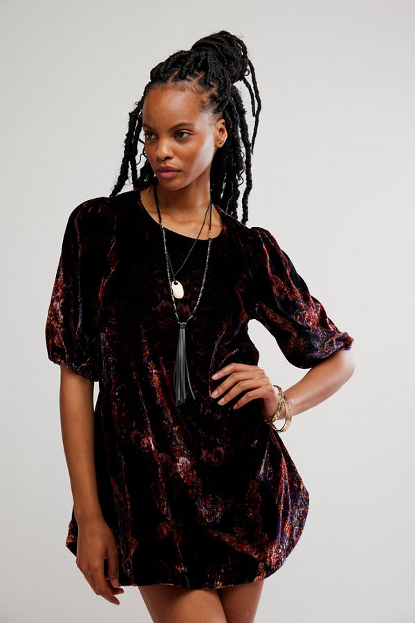 Maye Printed Velvet Dress