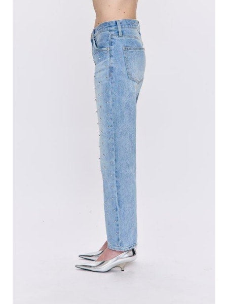 Lexi Mid Rise Bowed Straight - Aries