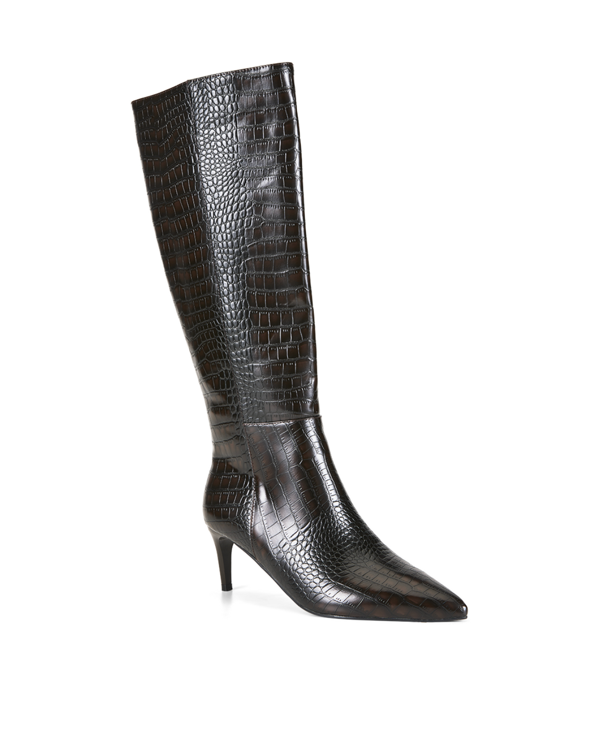 Roselyn Boot - Dark Cacao Croc