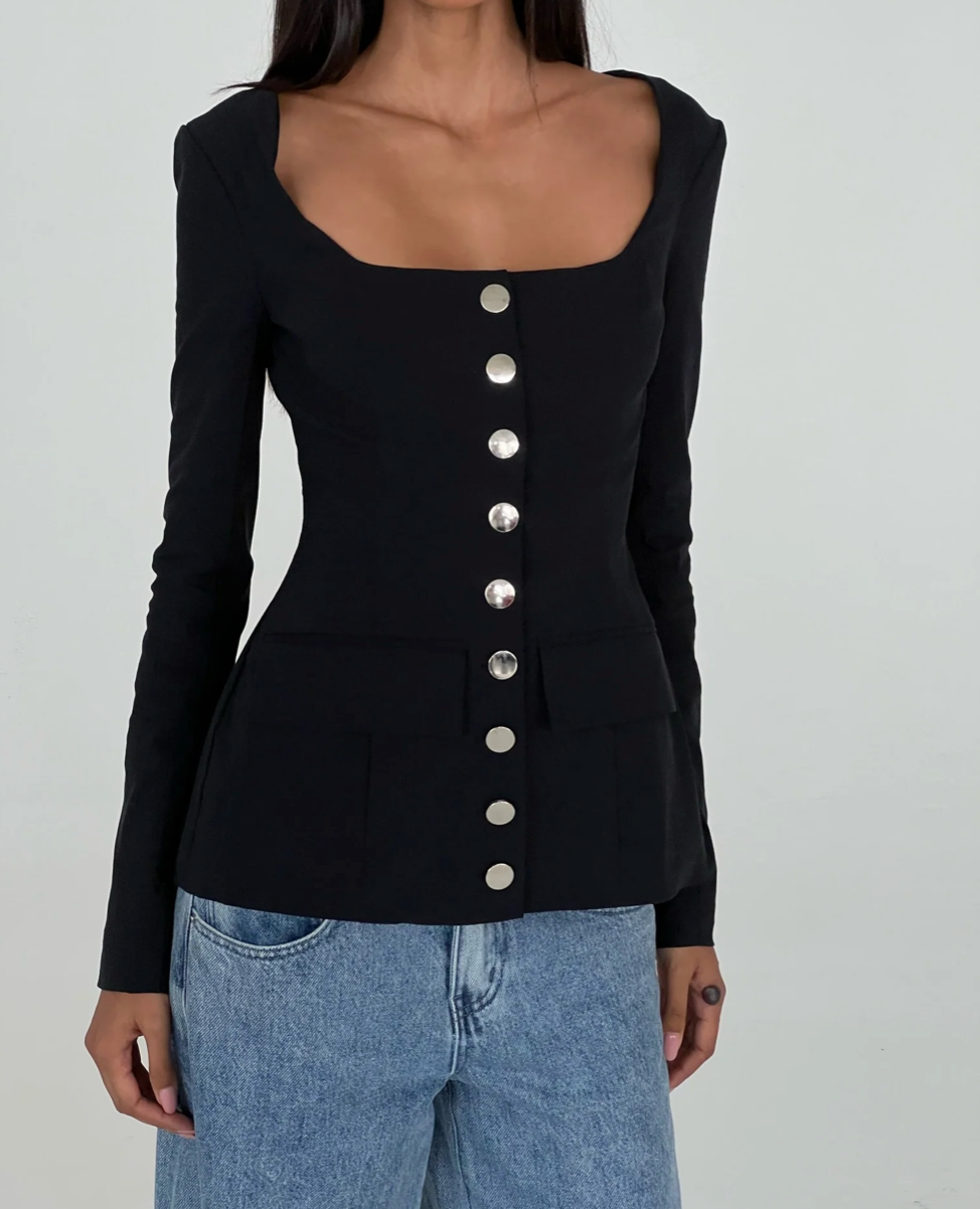 Boatneck Peplum Blazer