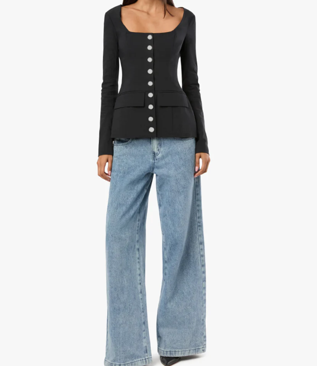 Boatneck Peplum Blazer