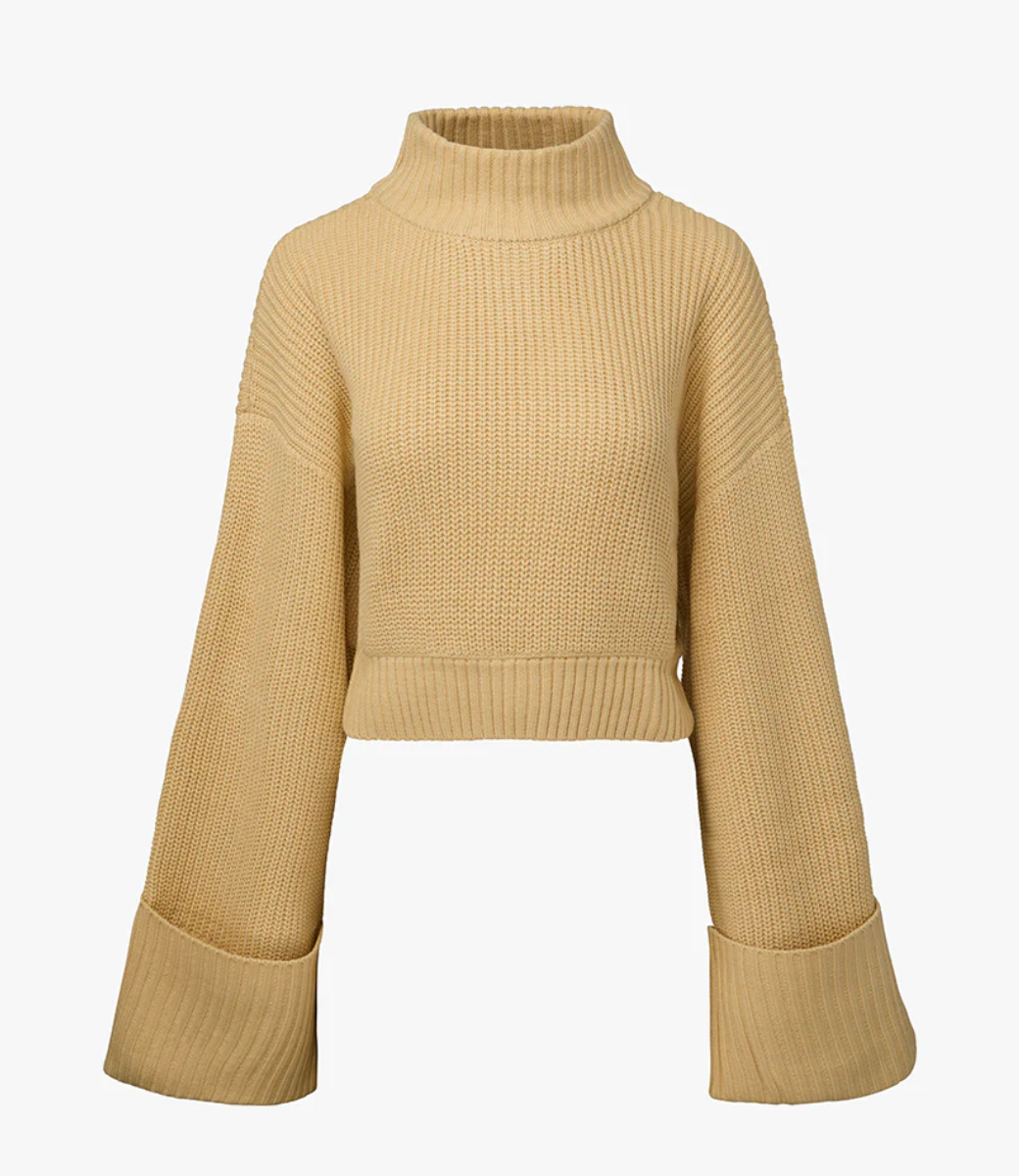 Cropped Turtle Neck Sweater