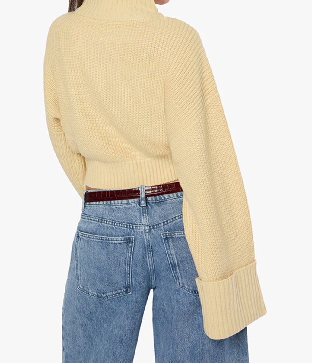 Cropped Turtle Neck Sweater