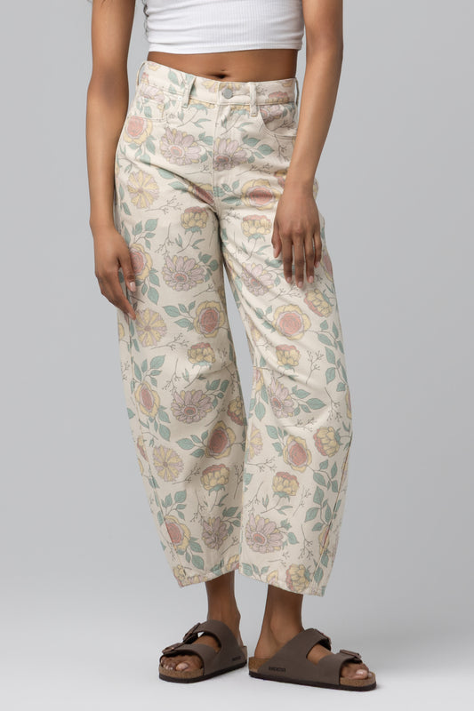 Flower Crown Barrel Jeans