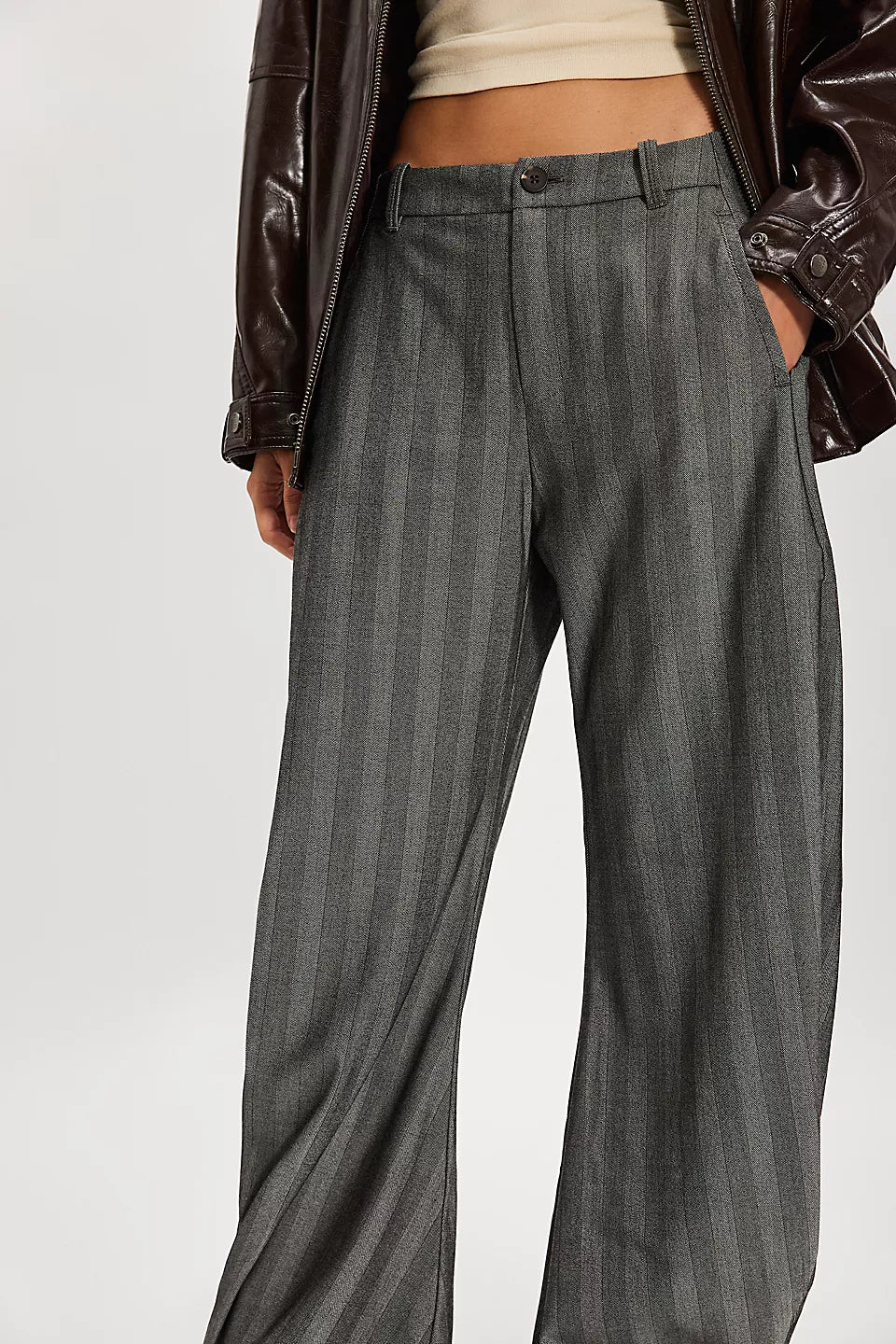 Spotlight Barrel Pinstripe Trousers