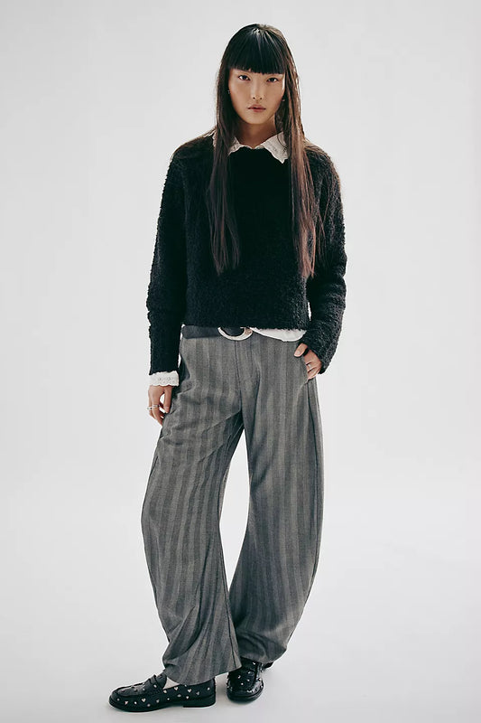 Spotlight Barrel Pinstripe Trousers