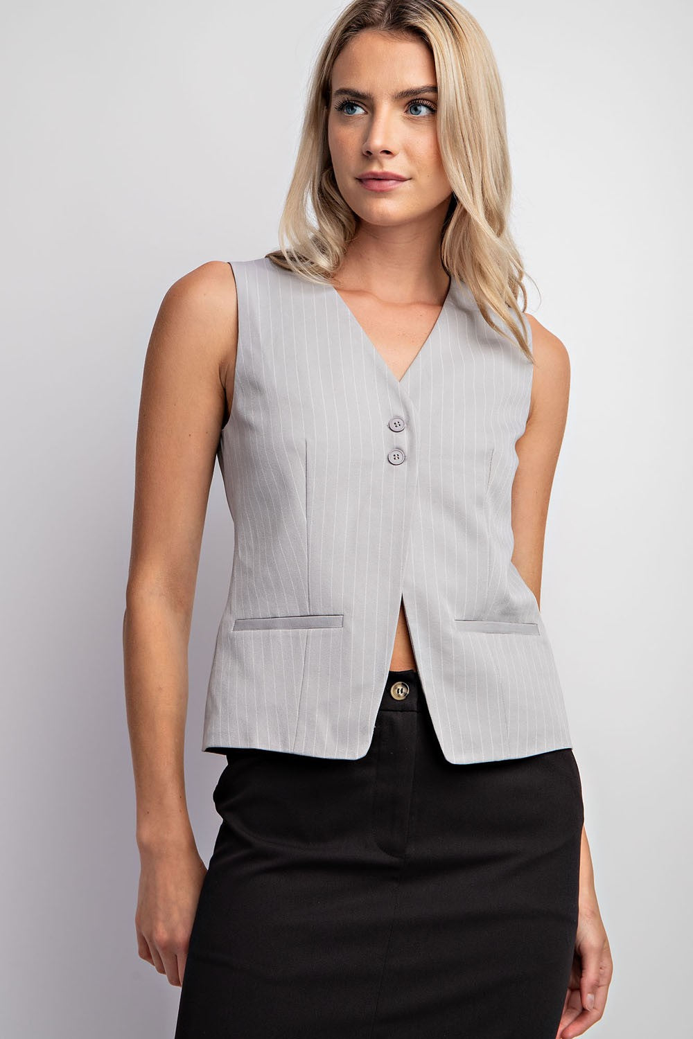 No Play Pinstripe Vest