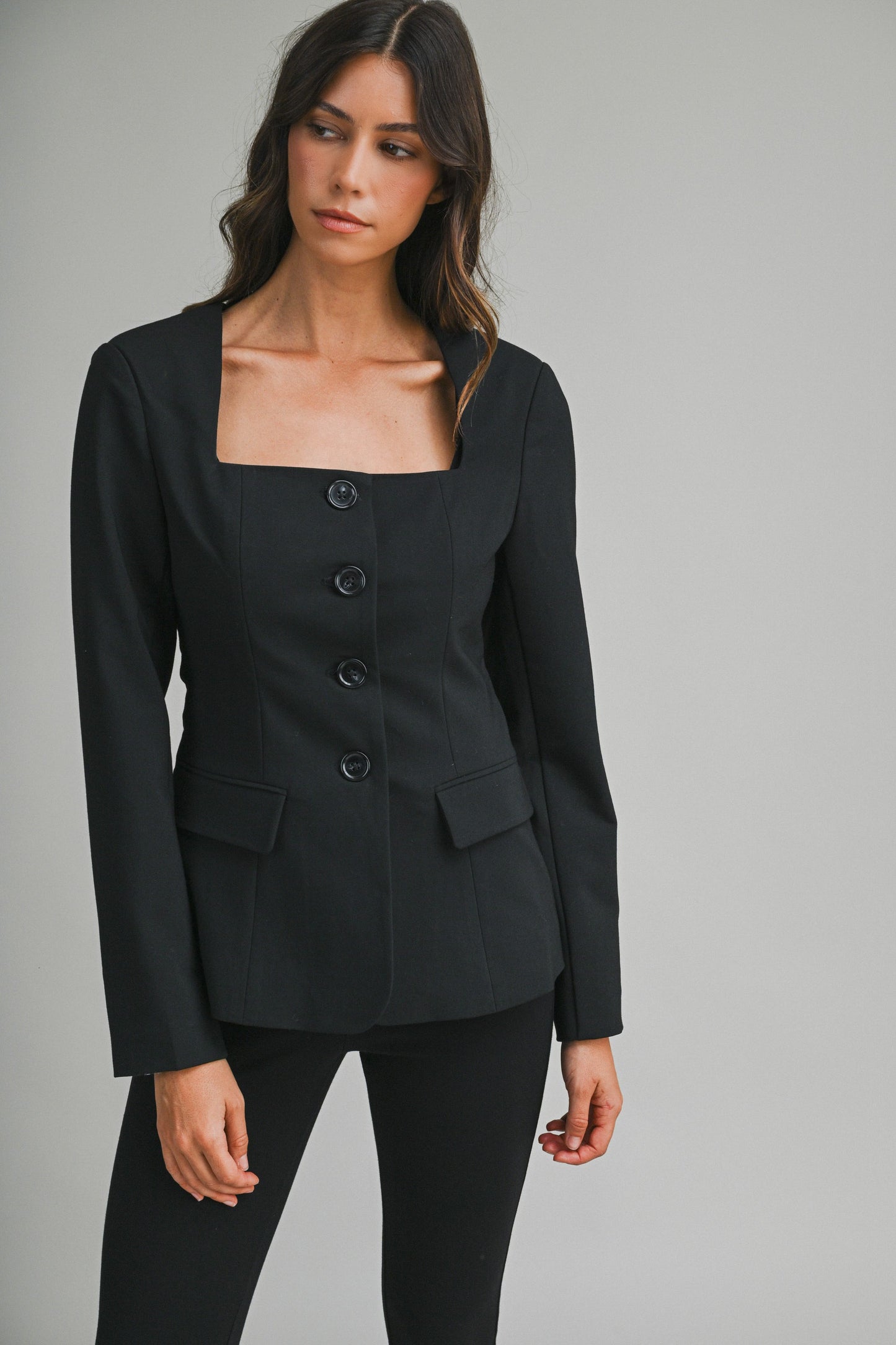 Sculpted Form Blazer Top