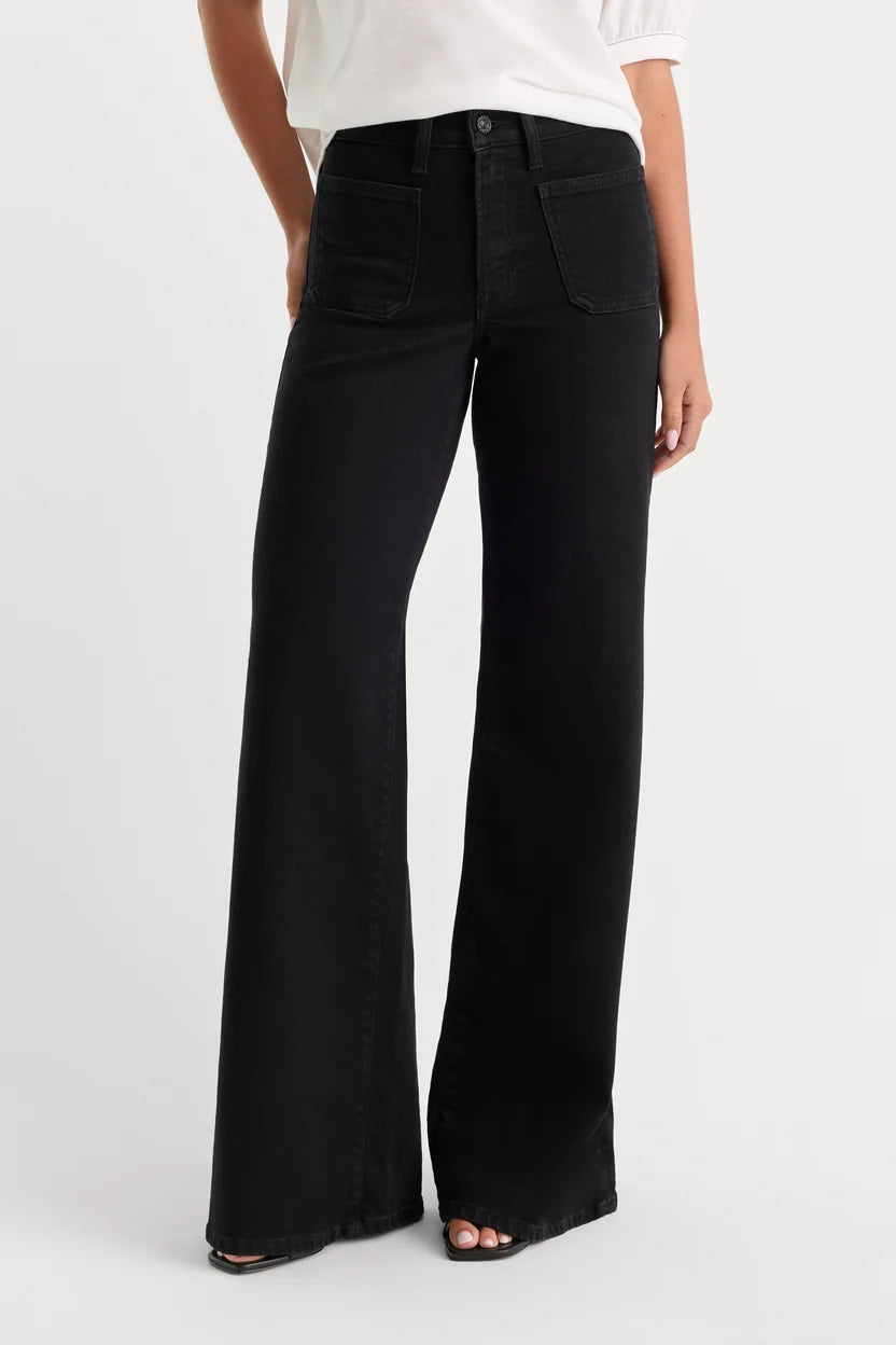 Patch Pocket Good Waist Palazzo Jeans