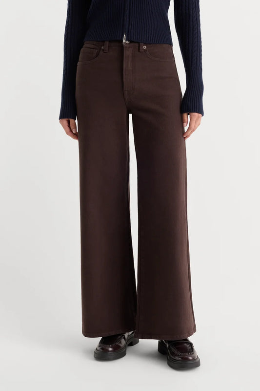 Good Waist Palazzo Ankle Jeans - Espresso