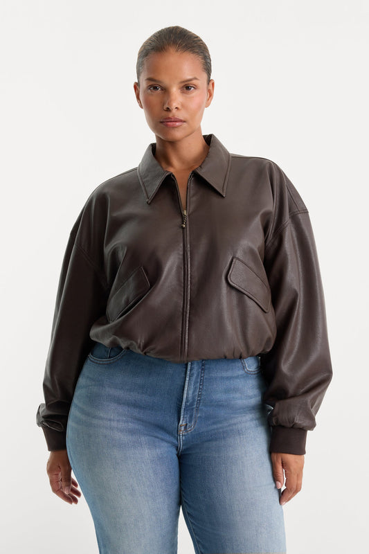 The Better Than Leather Cropped Bomber