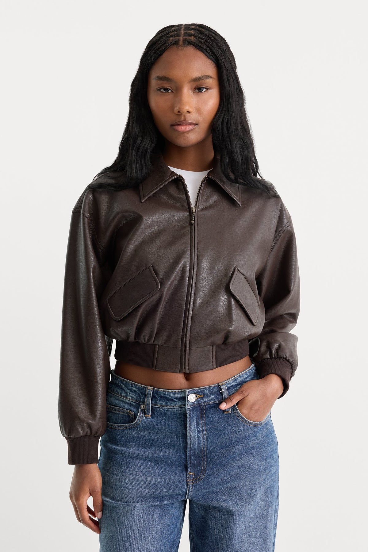 The Better Than Leather Cropped Bomber