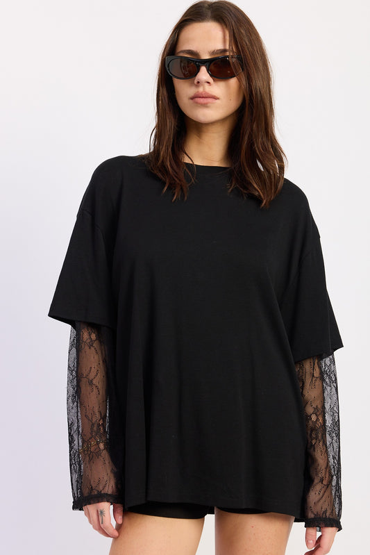 Lace Lines Boxy Tee