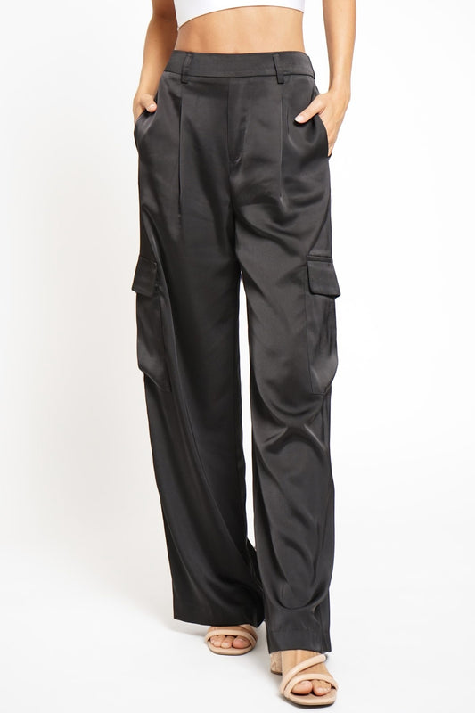 Myra Satin Cargo Pants