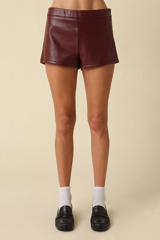 Corner Office Leather Shorts