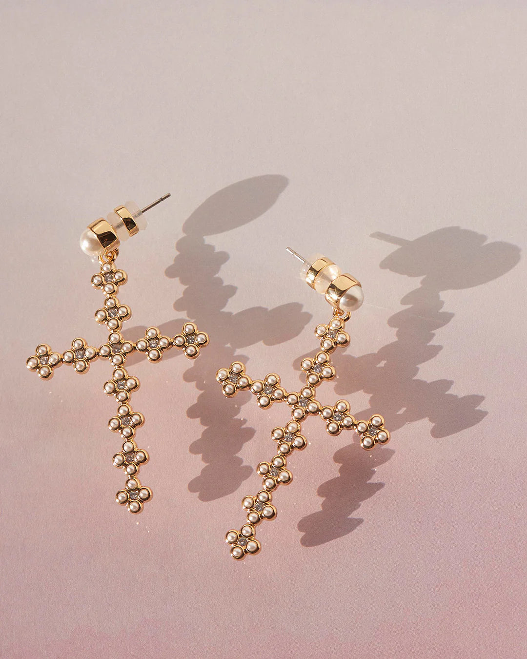 Daisy Stud Cross Earrings