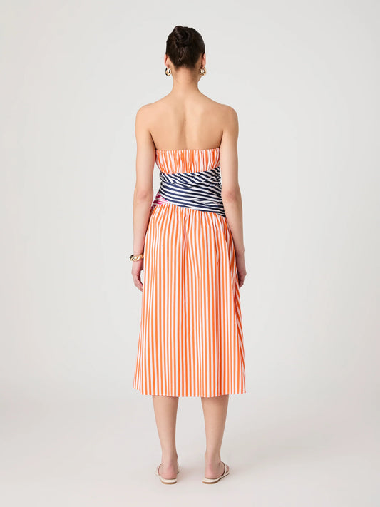 Alexis Stripe Strapless Midi Dress