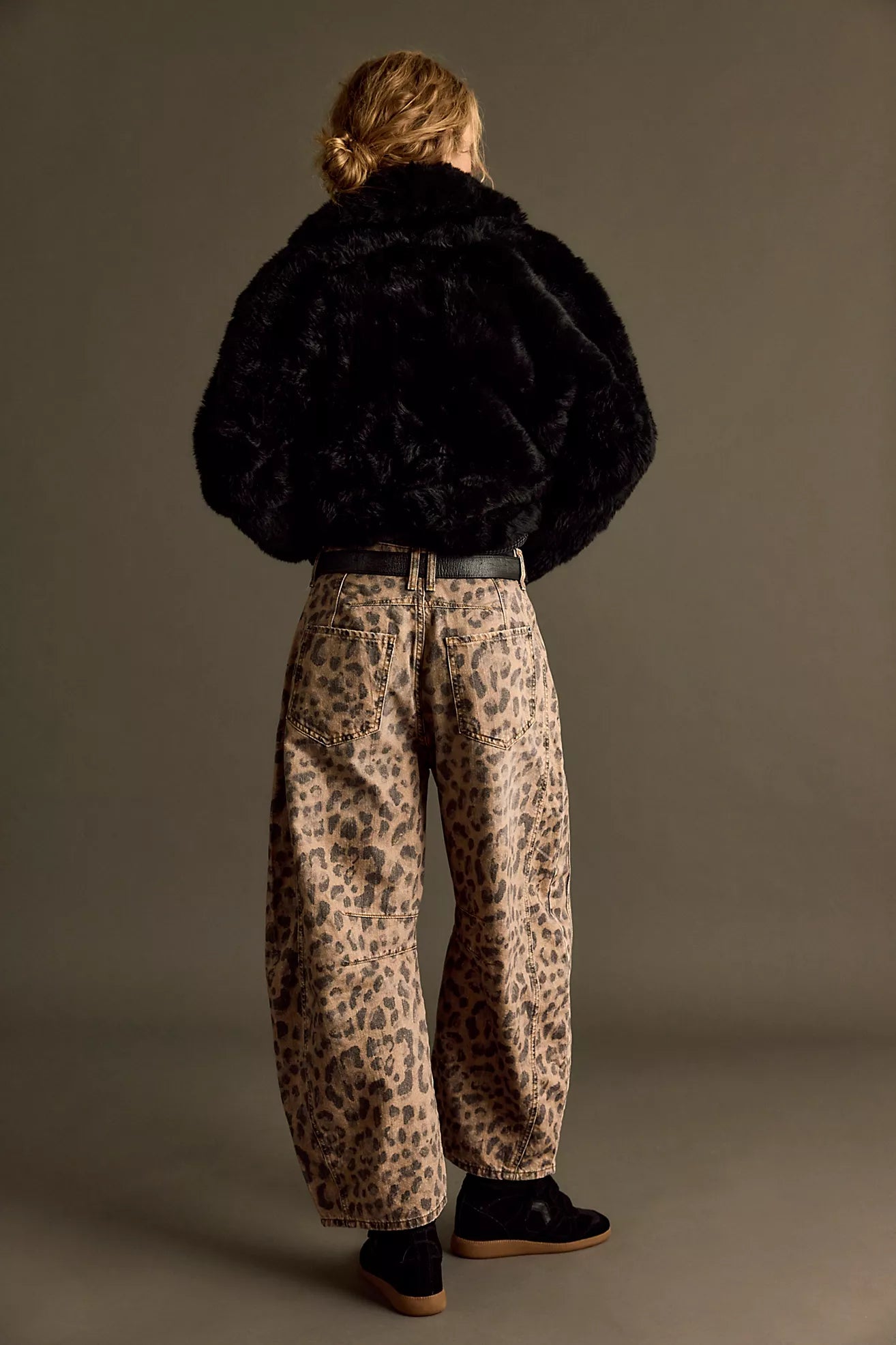 Good Luck Printed Barrel Jeans