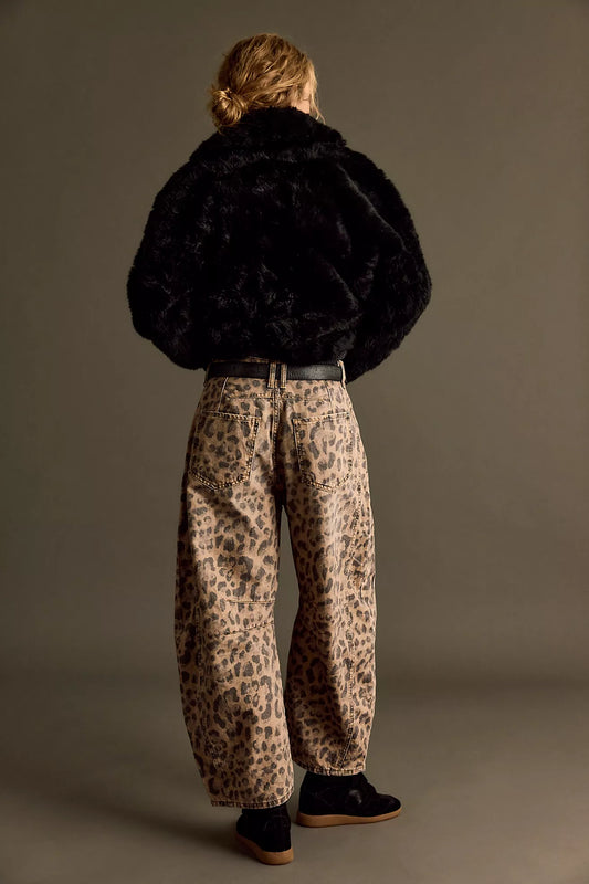 Good Luck Printed Barrel Jeans