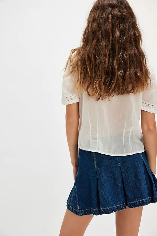 Madison Ave Denim Mini Skirt