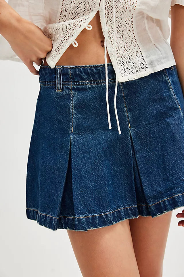 Madison Ave Denim Mini Skirt