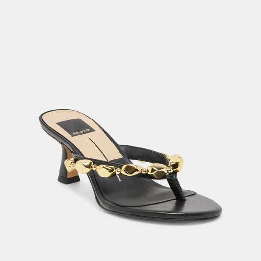 Daksie Heel - Black Leather