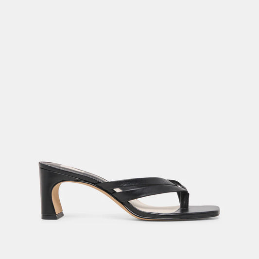 Gessie Strappy Heel - Black Leather