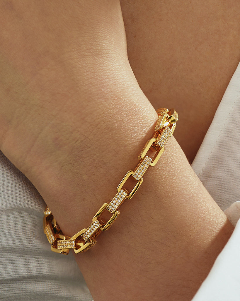 Boxy Pave Chain Bracelet