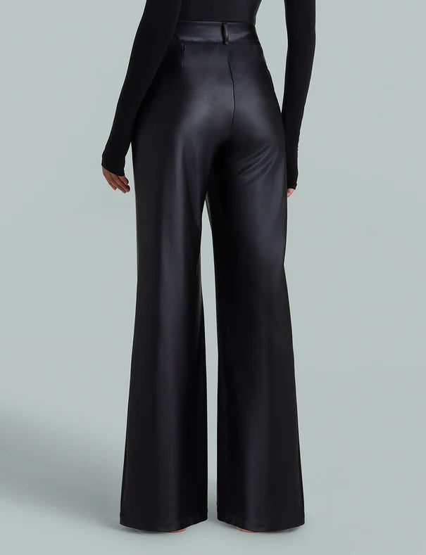 Matte Metallic Wide Leg Trouser