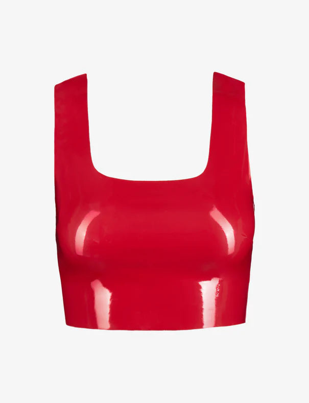 Faux Patent Leather Crop Top