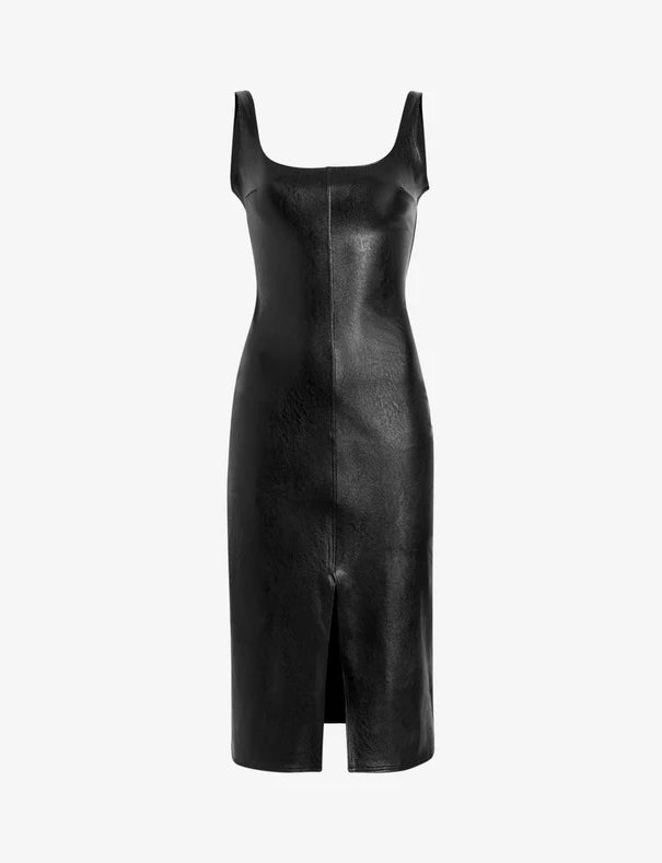 Faux Leather Midi Tank Dress