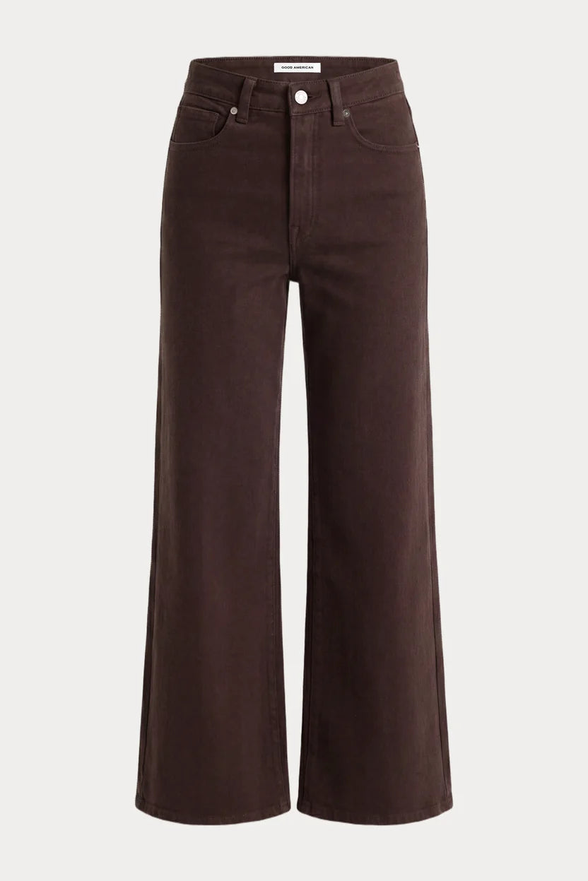 Good Waist Palazzo Ankle Jeans - Espresso